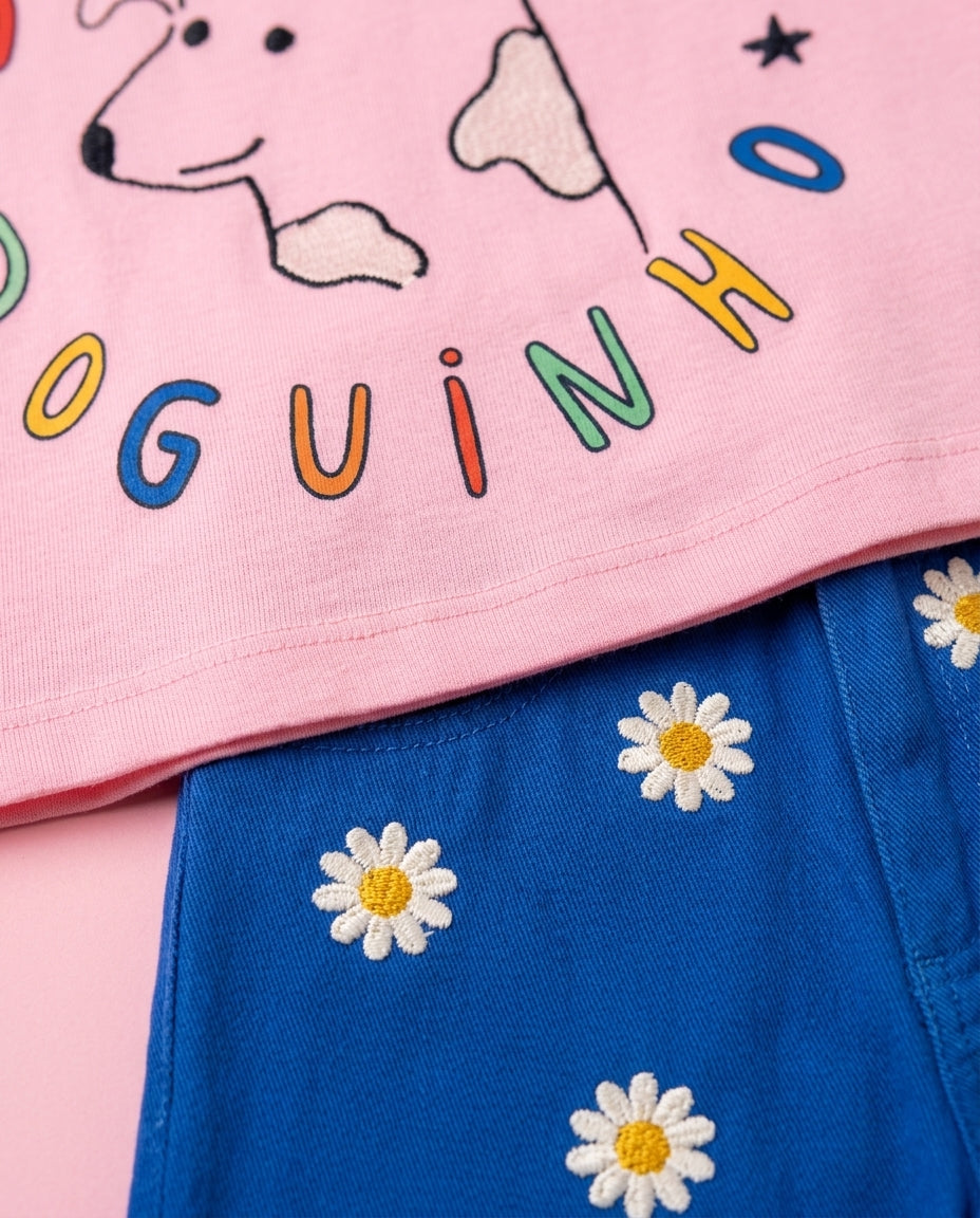 Conjunto Doguinho com calça azul