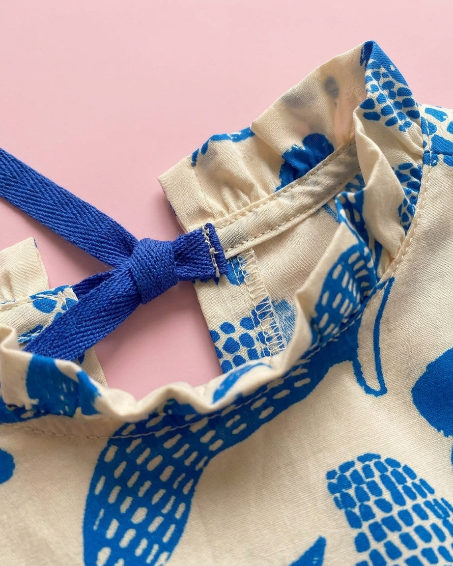 Vestido Jardim Azul Tropical