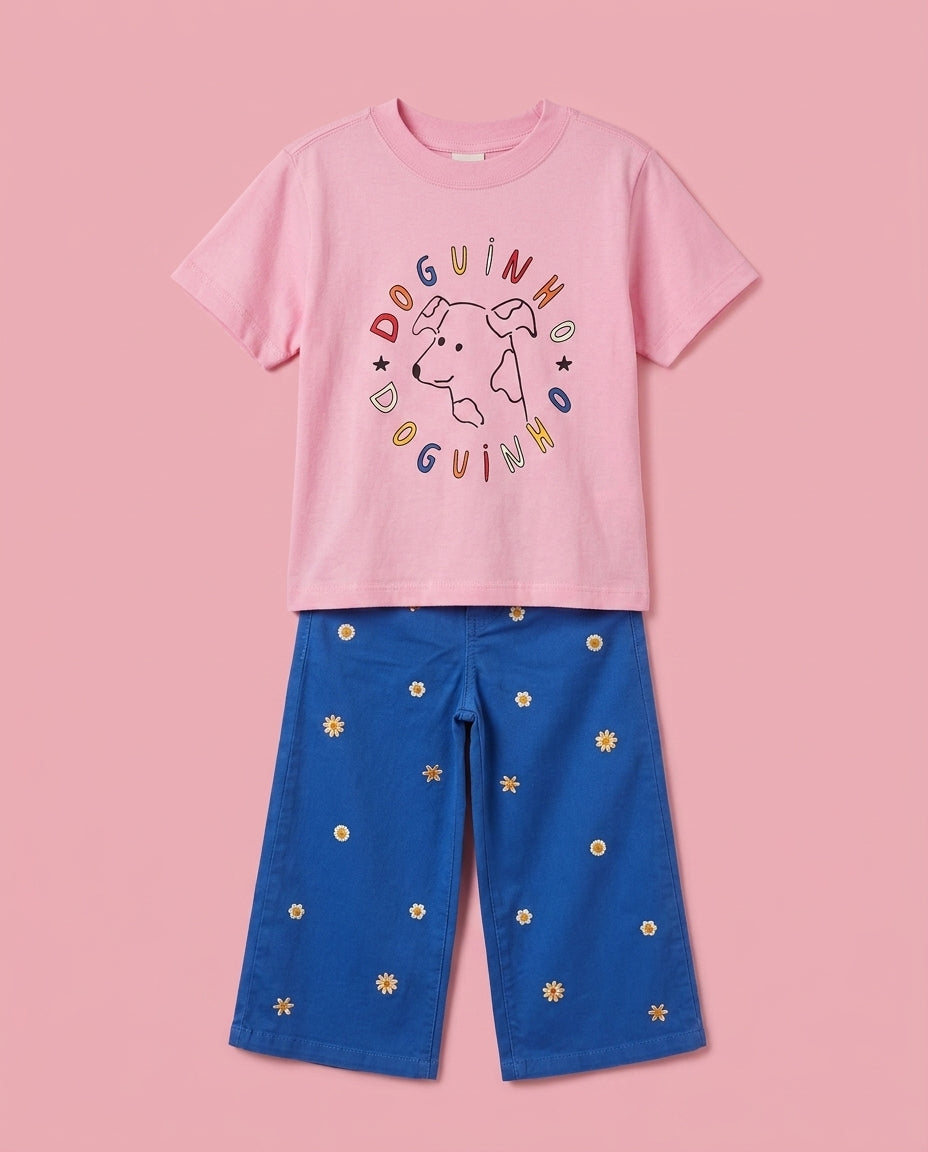 Conjunto Doguinho com calça azul