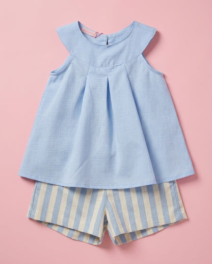 Conjunto Azul listrado