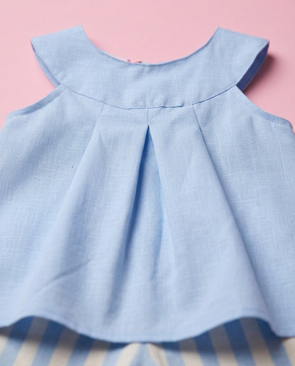 Conjunto Azul listrado