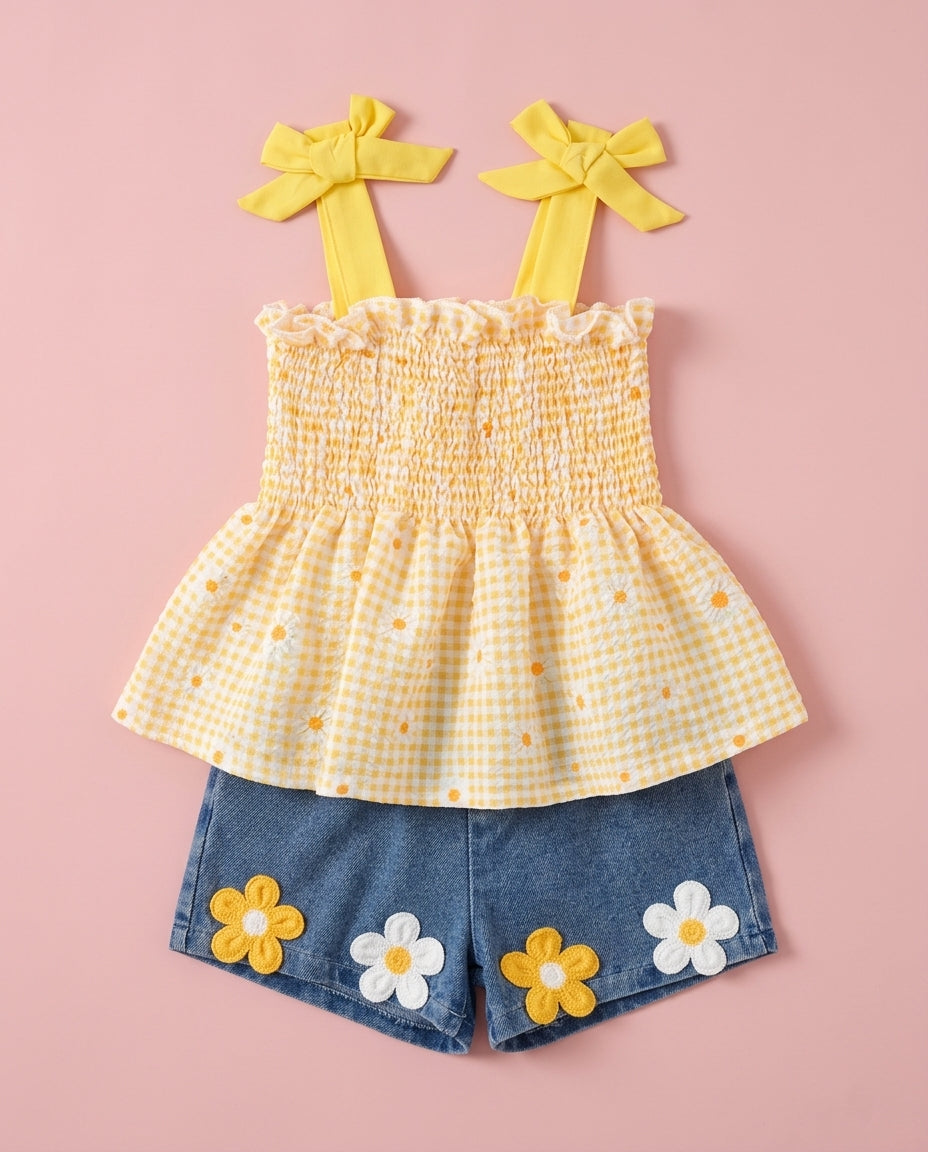 Conjunto Xadrez amarelo