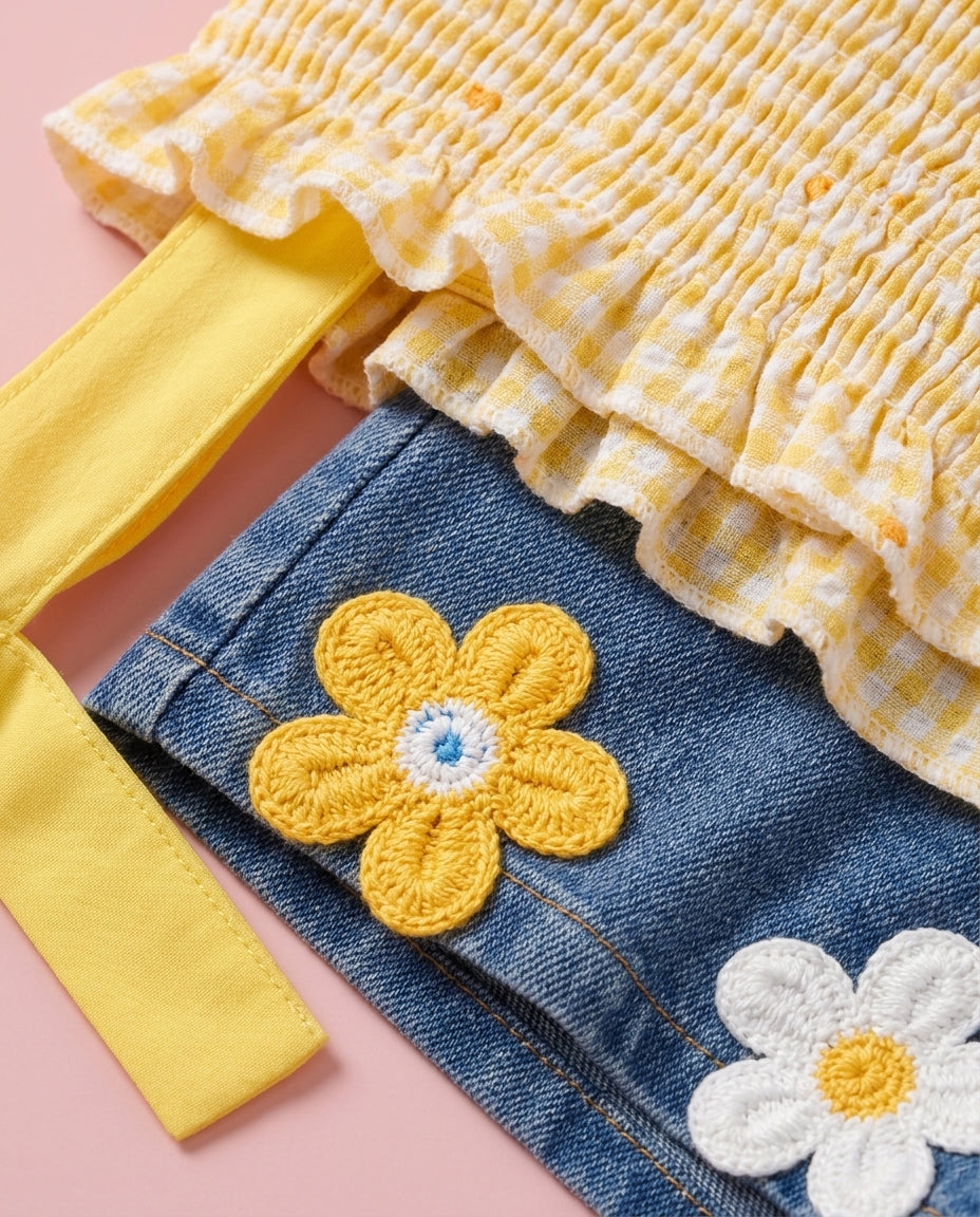Conjunto Xadrez amarelo