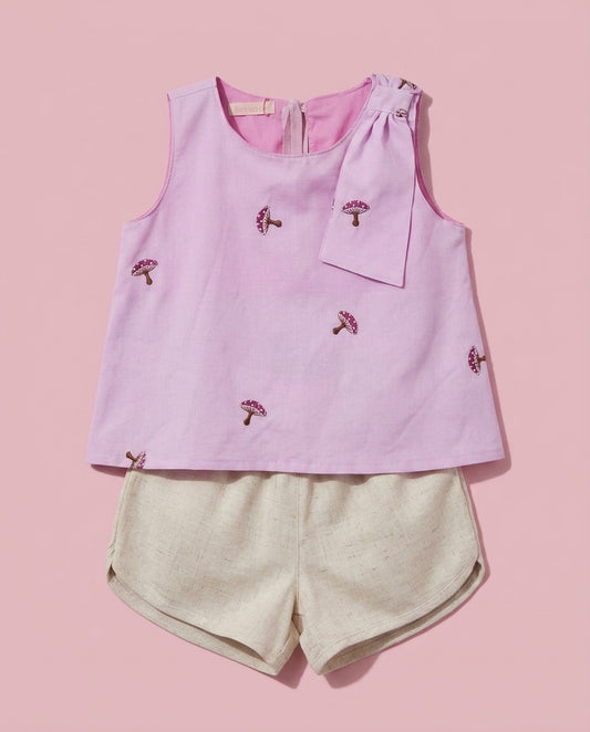 Conjunto Cogumelos lilás