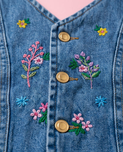 Conjunto jeans Florzinhas