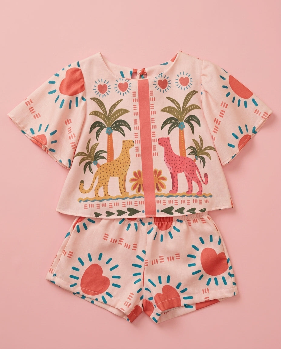 Conjunto Safari Tropical Rosa