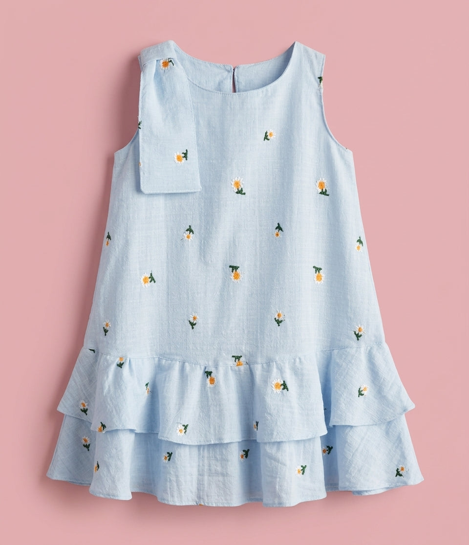 Vestido Margaridinhas Azul