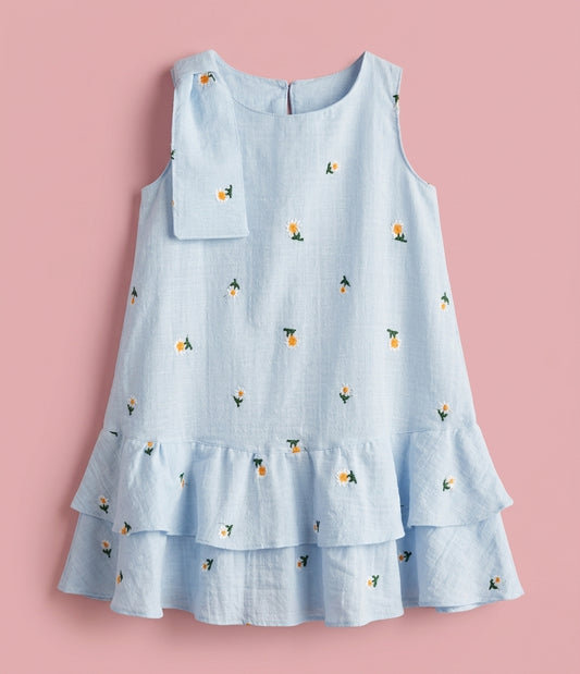 Vestido Margaridinhas Azul