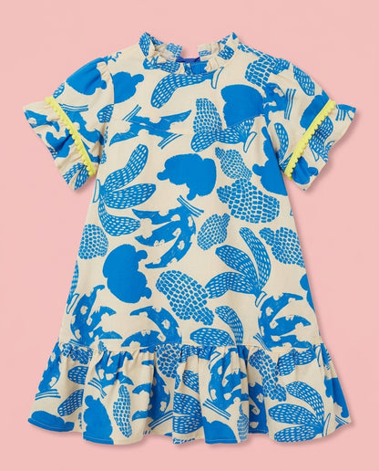 Vestido Jardim Azul Tropical